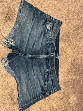 7 For All Mankind Dark Blue Denim Cutoff Shorts